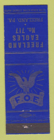 Matchbook Cover - Eagles Club Freeland PA BLUE
