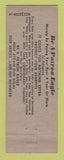 Matchbook Cover - Eagles Club Indianapolis IN