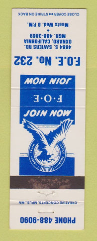 Matchbook Cover - Eagles Club Oxnard CA WEAR