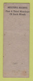 Matchbook Cover - Eagles Club Bridgeton NJ WORN