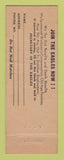 Matchbook Cover - Eagles Club Waukegan IL