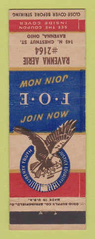Matchbook Cover - Eagles Club Ravenna OH