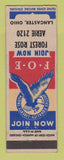 Matchbook Cover - Eagles Club Lancaster OH