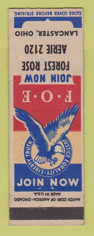 Matchbook Cover - Eagles Club Lancaster OH