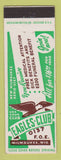 Matchbook Cover - Eagles Club Milwaukee WI