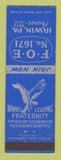 Matchbook Cover - Eagles Club Irwin PA #2