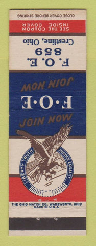 Matchbook Cover - Eagles Club Crestline OH