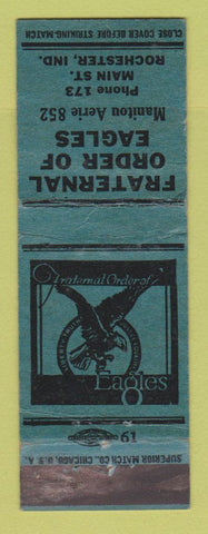 Matchbook Cover - Eagles Club Rochester IN WORN