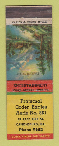 Matchbook Cover - Eagles Club Canonsburg PA Christmas