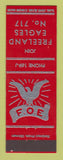 Matchbook Cover - Eagles Club Freeland PA RED