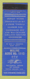 Matchbook Cover - Eagles Club Moline IL