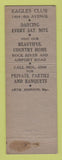 Matchbook Cover - Eagles Club Moline IL