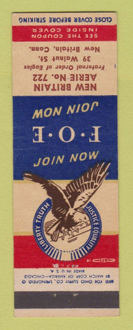 Matchbook Cover - Eagles Club New Britain CT