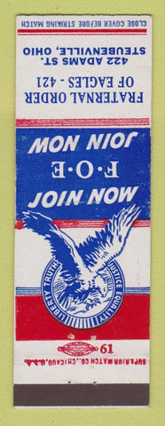 Matchbook Cover - Eagles Club Steubenville OH