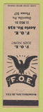 Matchbook Cover - Eagles Club Danville PA WHITE