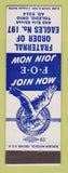Matchbook Cover - Eagles Club Toledo OH