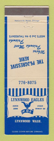 Matchbook Cover - Eagles Club Lynwood WA