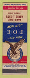 Matchbook Cover - Eagles Club Huron OH