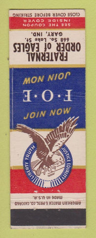 Matchbook Cover - Eagles Club Gary IN