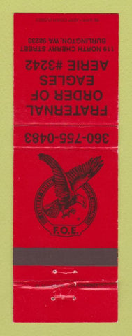 Matchbook Cover - Eagles Club Burlington WA