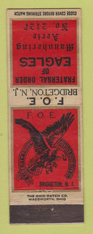 Matchbook Cover - Eagles Club Bridgeton NJ WEAR
