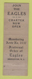 Matchbook Cover - Eagles Club Bridgeton NJ WEAR