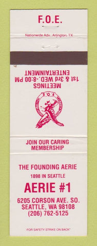 Matchbook Cover - Eagles Club Seattle WA