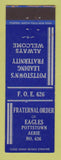 Matchbook Cover - Eagles Club Pottstown PA