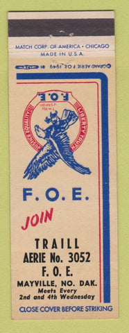 Matchbook Cover - Eagles Club Traill Mayville ND