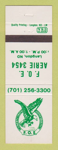Matchbook Cover - Eagles Club Langdon ND