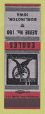 Matchbook Cover - Eagles Club Burlington IA