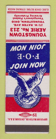 Matchbook Cover - Eagles Club Youngstown OH SAMPLE