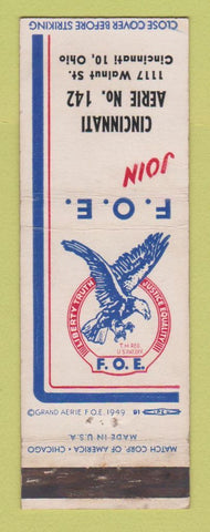 Matchbook Cover - Eagles Club Cincinnati OH