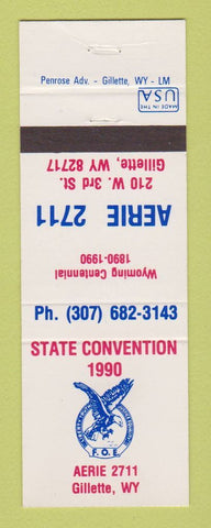 Matchbook Cover - Eagles Club Gillette WY