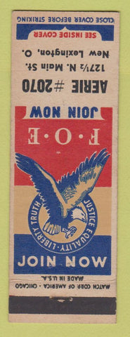 Matchbook Cover - Eagles Club New Lexington OH