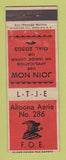 Matchbook Cover - Eagles Club Altoona PA