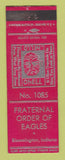 Matchbook Cover - Eagles Club Bloomington IN