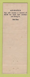 Matchbook Cover - Eagles Club Bloomington IN