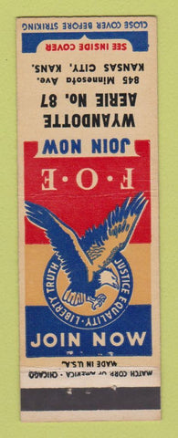 Matchbook Cover - Eagles Club Kansas City KS
