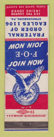 Matchbook Cover - Eagles Club Stroudsburg PA #1