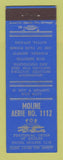 Matchbook Cover - Eagles Club Moline IL