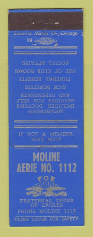 Matchbook Cover - Eagles Club Moline IL