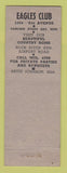 Matchbook Cover - Eagles Club Moline IL