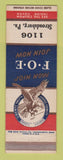 Matchbook Cover - Eagles Club Stroudsburg PA #2