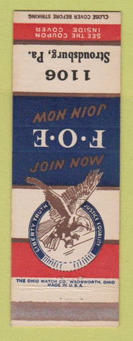 Matchbook Cover - Eagles Club Stroudsburg PA #2
