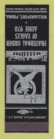 Matchbook Cover - Eagles Club Williamsport PA