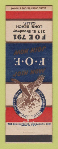 Matchbook Cover - Eagles Club Long Beach CA