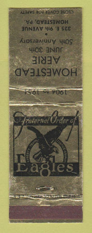 Matchbook Cover - Eagles Club Homestead PA WEAR 1954