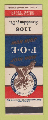 Matchbook Cover - Eagles Club Stroudsburg PA