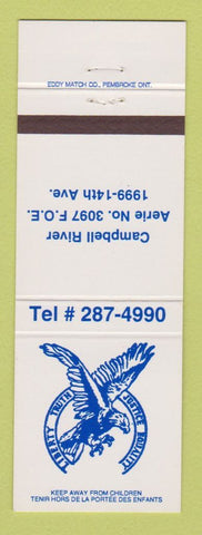 Matchbook Cover - Eagles Club Campbell River BC